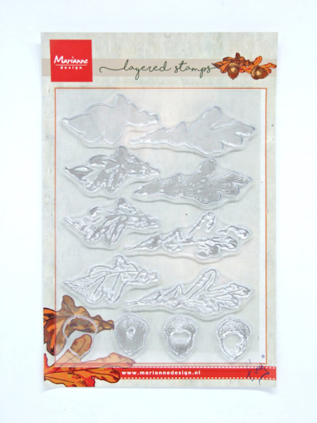 Clear Stamps - Tiny's layered Herbstblätter & Eicheln
