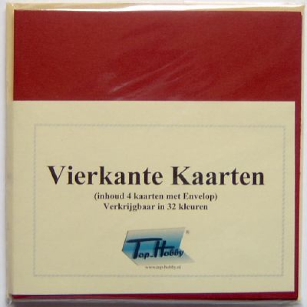 4 Quadratische Karten mit Umschlag - 12 Bordeaux