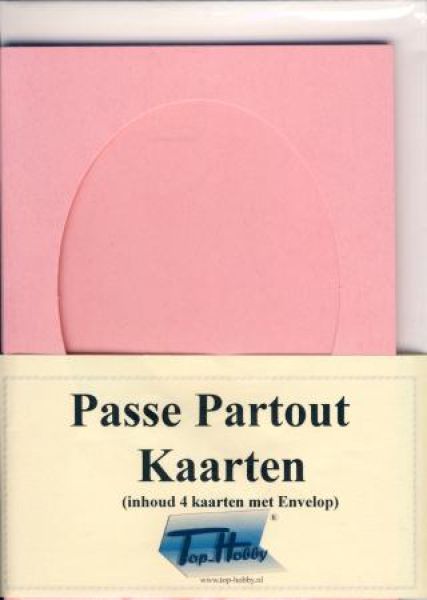 Passepartoutkarten Oval A6 - 16 Babyrosa