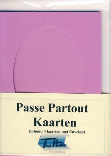 Passepartoutkarten Oval A6 - Lila