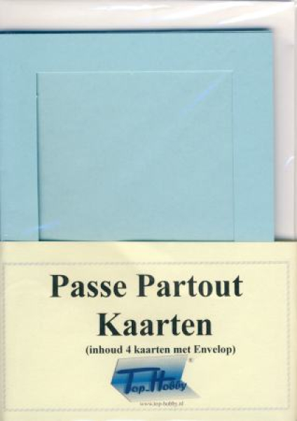 Passepartoutkarten Rechteck A6 - Babyblau