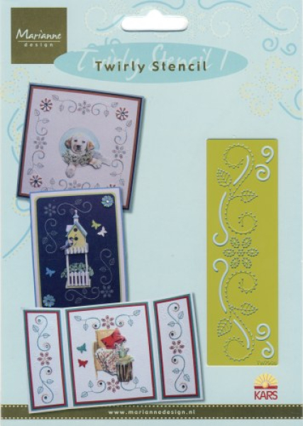 Schablone Twirly Stencil Blume mit Blättern
