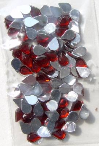 Acryl-Strasssteine Tropfen spitz 4x6 mm, dunkelrot,  ca. 100 Stück