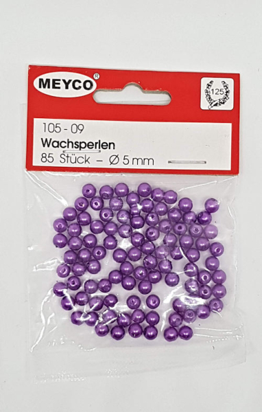 Wachsperlen Ø 5mm, ca. 85 Stück - fuchsia