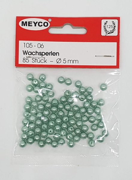 Wachsperlen Ø 5mm, ca. 85 Stück - grün