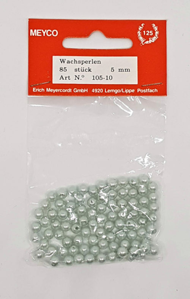 Wachsperlen Ø 5mm, ca. 85 Stück - hellgrau