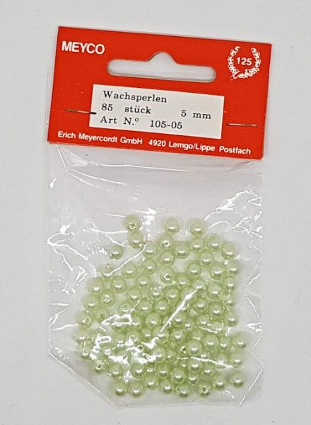 Wachsperlen Ø 5mm, ca. 85 Stück - pastellgrün