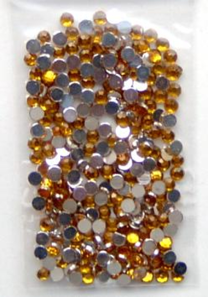 Acryl-Strasssteine rund Ø 3 mm, goldgelb - ca. 300 Stück