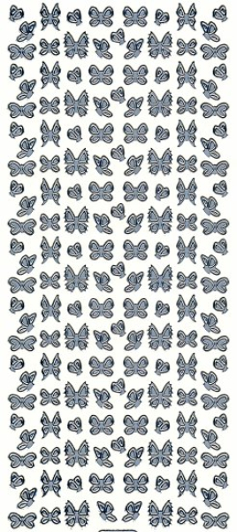 Sticker Schmetterlinge - 1110 - silber   1 Bogen 10x23cm