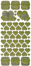 Sticker Herzen - gold <br> 1 Bogen 10x23 cm