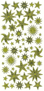 Sticker Sterne - gold <br> 1 Bogen 23x10 cm