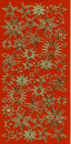 Sticker Sterne - rot/gold <br> 1 Bogen 23x10 cm