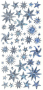 Sticker Sterne - hologramm silber <br> 1 Bogen 23x10 cm