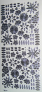Sticker Blumen - silber <br> 1 Bogen 10x23 cm