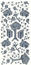 Sticker Vögel + Vogelhäuser - silber <br> 1 Bogen 10x23 cm