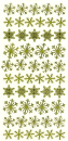 Sticker Schneekristalle - gold <br> 1 Bogen 23x10 cm