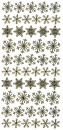 Sticker Schneekristalle - hologramm gold <br> 1 Bogen 23x10 cm