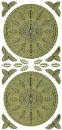 Sticker Ornament - gold <br> 1 Bogen 10x23 cm