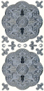 Sticker Ornament - silber <br> 1 Bogen 10x23 cm