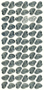 Sticker Ringe - silber <br> 1 Bogen 10x23 cm