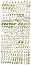 Sticker Buchstaben & Zahlen (Schrift Cg Coronet) - hologramm gold <br> 1 Bogen 23x10 cm