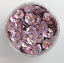 Hologramm Pailletten gewölbt Ø 6mm, 6 Gramm - Rosa