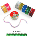 Pailletten-Band gewölbt Ø 6mm, 6m Rolle - grün-hologramm