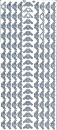 Sticker Bordüren Herzen - silber1 Bogen 23x10 cm