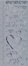 Spiegelsticker Herzborde + Herzen - silber <br> 1 Bogen 10x24 cm