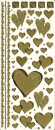 Spiegelsticker Herzborde + Herzen - gold <br> 1 Bogen 10x24 cm