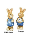 Hasenjunge blau/weiß <br> Größe: 10,5cm