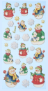 CreaPop® Softy-Sticker Schneemann - Eiskristalle  <br> 1 Bogen 17,5 x 9 cm