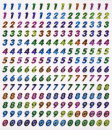 Foliensticker Zahlenbunt mit Golddruck1 Bogen 22x15 cm