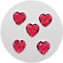 Acryl-Strasssteine mit Reliefmuster, Herzen Ø 11 mm, pink - ca. 10 Stück