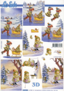 3D Bogen - A4 - Le Suh 4169940 - Kinder mit Schlitten u. Ski