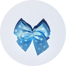 Satin-Schleifen "Pünktchen" - babyblau - 3 Stück
