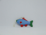 Terracotta-Fisch blau-grün - mit Öse zum Aufhängen