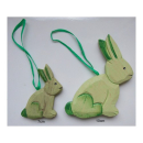 Holz-Hase geschnitzt grün 7cm<br>1 Stück