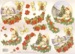 3D Bogen geprägt - TBZ 571631 - Engel + Winterlandschaft