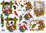 3D Bogen geprägt - TBZ 572095 - Wintervögel