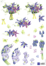 3D Bogen - Marianne Design - Veilchen, Clematis und Hyazinthen