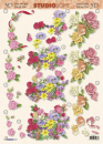 3-D Etappen-Bogen Rosen <br> 1 Bogen 21x29,7cm