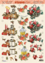 3-D Etappen-Bogen<br>Lampe + Weihnachtskorb<br>1 Bogen 21x29,7cm DIN A4