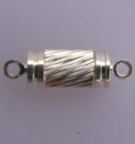 Magnetverschluss geriffelt 5x10 mm - silber - 1 Stück