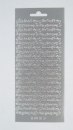Sticker Gutschein - silber -1 Bogen 10x23 cm