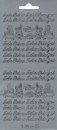 Sticker Frohe Ostern - silber - 1 Bogen 10x23 cm