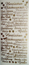 Sticker Text sortiert - gold <br> 1 Bogen 10x23cm