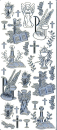 Sticker religiöse Motive - silber 1 Bogen 23x10 cm
