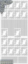 Sticker Linien + Blumen-Ecken - silber - 1 Bogen 23x10 cm