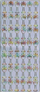 Sticker Kelche - silber/multicolor 1 Bogen 23x10 cm